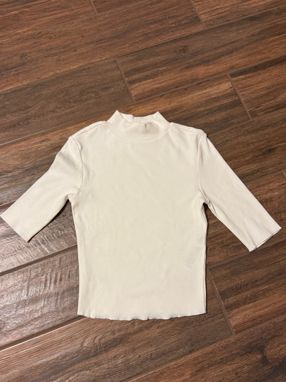 Zara - Mock Neck Women's Top - elbow sleeves